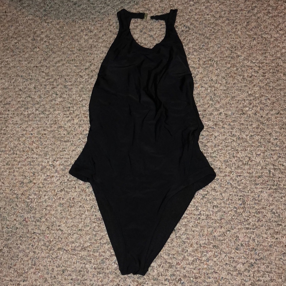 Black one piece swimsuit
